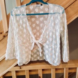 Light Floral and Lace Cardigan